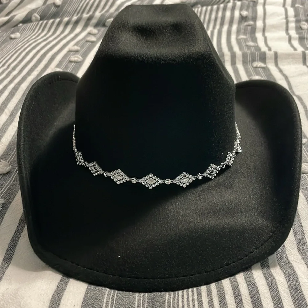 Black Western Hat with Silver Accent - Picture 2 of 4